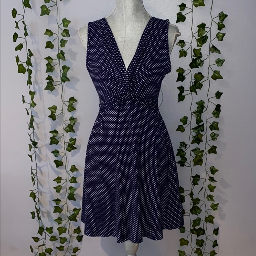 Woman's Rolla Coster Navy/White Polka Dot Dress S
